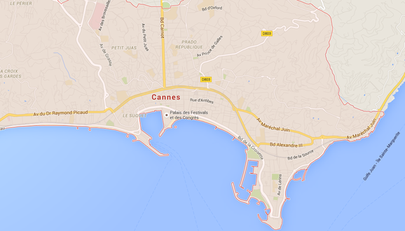 Map of Cannes Cote D'Azur